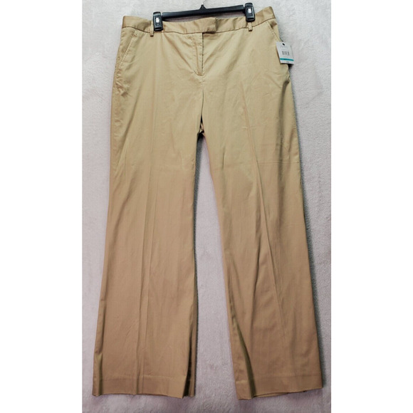 Relativity Dress Pants Women's 16P Gold Cotton Stretch Slash Pocket Straight Leg - Picture 1 of 9